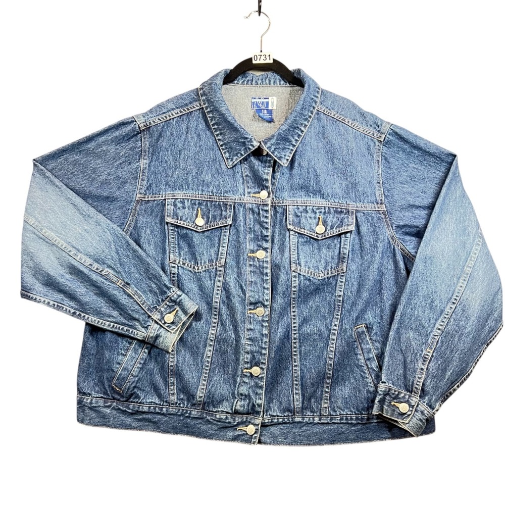 VJ Venezia Jeans Vintage Denim Jacket Trucker Women's 18/20‎ Retro Rock Preppy